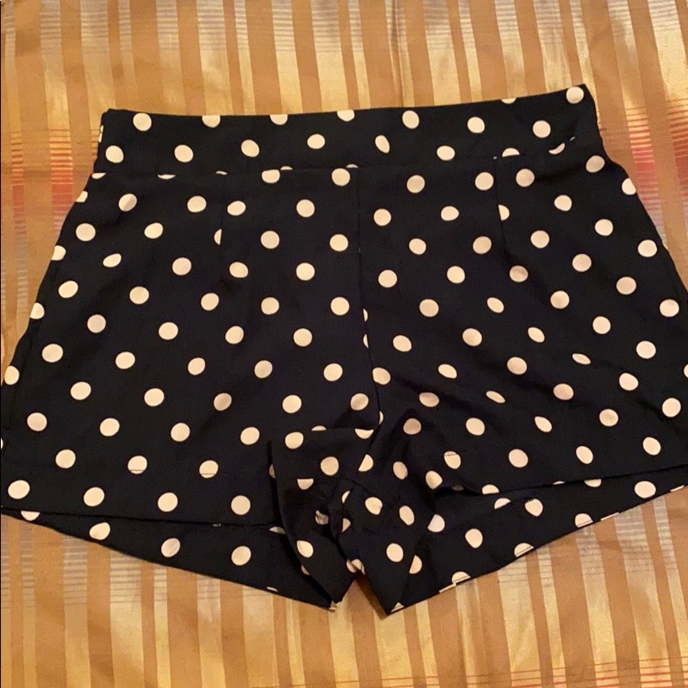 Black polka dot shorts